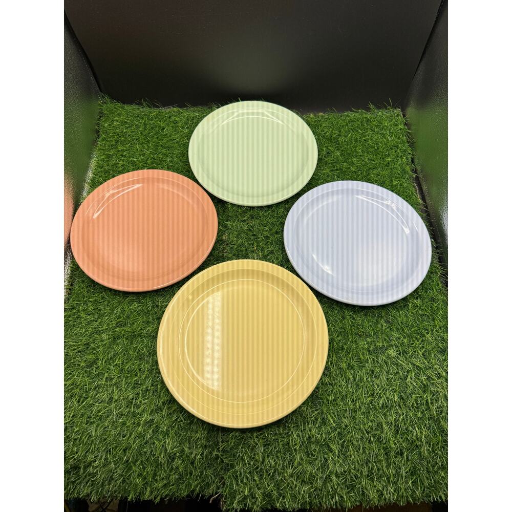 Texas Ware Round Dinner Plate - Pastel Colors - 9"Diameter - Set of 4